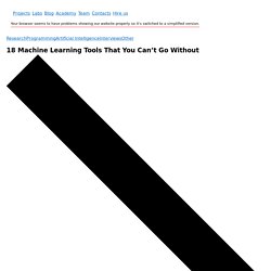18 Popular Machine Learning Tools
