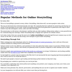 Popular Methods for Online Storytelling