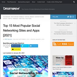 Top 15 Most Popular Social Networking Sites and Apps [August 2018] @DreamGrow