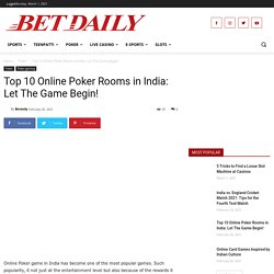 Most Popular Free Online Poker Games in India