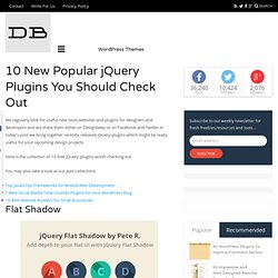 10 New Popular jQuery Plugins You Should Check Out