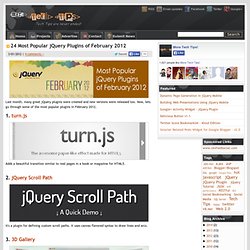 24 Most Popular jQuery Plugins of February 2012