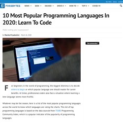 10 Most Popular Programming Languages In 2020: Learn To Code