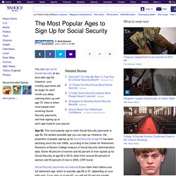 The Most Popular Ages to Sign Up for Social Security