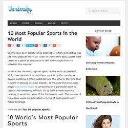 10 Most Popular Sports in the World - Wondersify