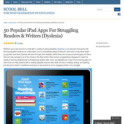 50 Popular iPad Apps For Struggling Readers & Writers (Dyslexia) « Scool Bell