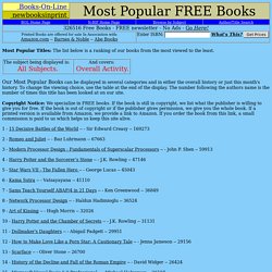 Most Popular All Subjects Books Available FREE on the web.