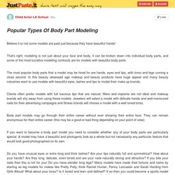 Popular Types Of Body Part Modeling