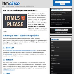 Las 15 APIs más populares de HTML5 « HTML 5, información útil en español