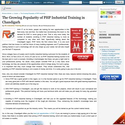 The Growing Popularity of PHP Industrial Training in Chandigarh by RV Industrial Training