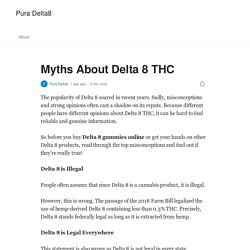 Myths About Delta 8 THC. The popularity of Delta 8 soared in…