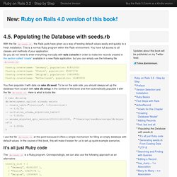 4.5. Populating the Database with seeds.rb