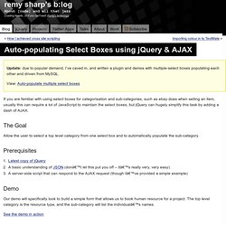 Auto-populating Select Boxes using jQuery & AJAX