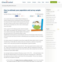 How to estimate your population and survey sample size?
