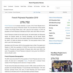 French Polynesia Population 2019 (Demographics, Maps, Graphs)