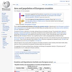 Area and population of European countries - Wikipedia, the free