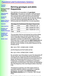 Population and Evolutionary Genetics