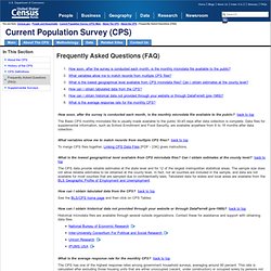 Current Population Survey (CPS) - Frequently Asked Questions (FAQ)