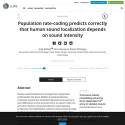 Population rate-coding predicts correctly that human sound localization depends on sound intensity