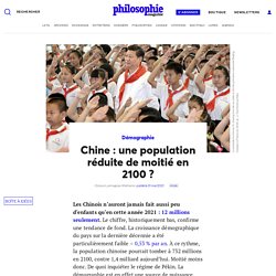 Chine : une population réduite de moitié en 2100 ?