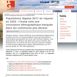 Populations légales 2017 en vigueur en 2020 : l'Insee note une croissance démographique marquée dans les communes peu denses