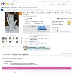 Porcelain Palmistry Hand Astrology Fortune Telling Palm Reading 11" H