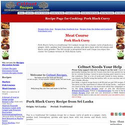 Pork Black Curry Recipe from Sri Lanka
