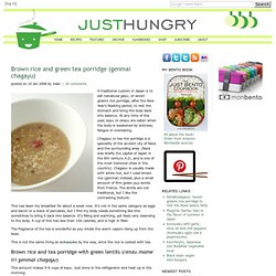 Brown rice and green tea porridge (genmai chagayu