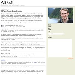 UDP port forwarding with socat · Matt Ryall