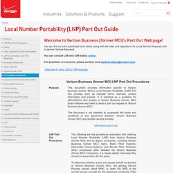 Local Number Portability (LNP) Port Out Guide