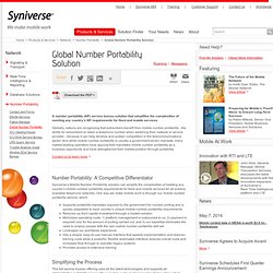 Global Number Portability Solution