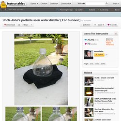 Uncle John's portable solar water distiller ( For Survival )