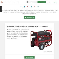 Best Portable Generators Reviews 2015