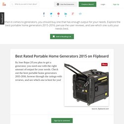 Best Portable Home Generators 2015