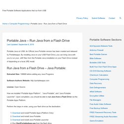 Portable Java – Run Java from a Flash Drive
