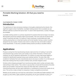 Portable Marking Solution: All that you need to know