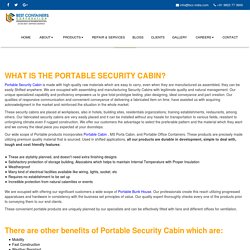 Portable Security Cabin and Its Features