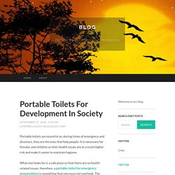 Portable Toilets For Development In Society