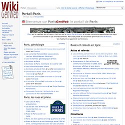ParisGenWeb - votre site départemental de généalogie