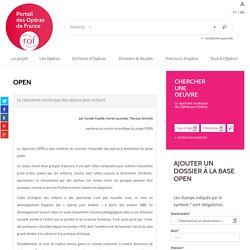 Portail des Opéras de France - Répertoire numérique des opéras pour enfants