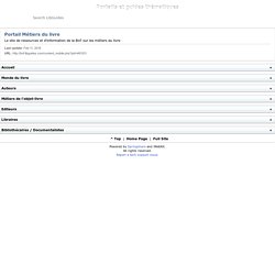 Portail: Métiers du livre références bibliographiques