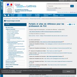 Portails et sites de référence pour les professeurs de FLS — Lettres