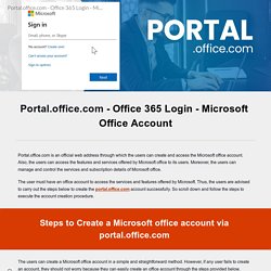 Portal.office.com - Office 365 Login - Microsoft Office Account