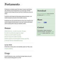 Portamento - easy sliding/floating panels in jQuery
