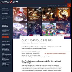 Quick portfolio site tips for 3D artists building their first site.