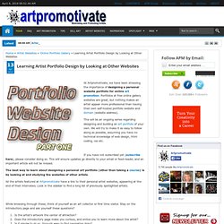 Learning Artist Portfolio Design by Looking at Other Websites