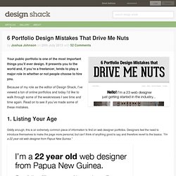 6 Portfolio Design Mistakes That Drive Me Nuts