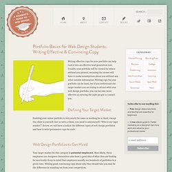 Portfolio Basics for Web Design Students: Writing Effective & Convincing Copy