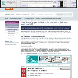[ARCHIVED] Studies of e-portfolio implementation (videos and toolkit) : Jisc