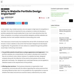 Why is Website Portfolio Design Important? - Articles For Website